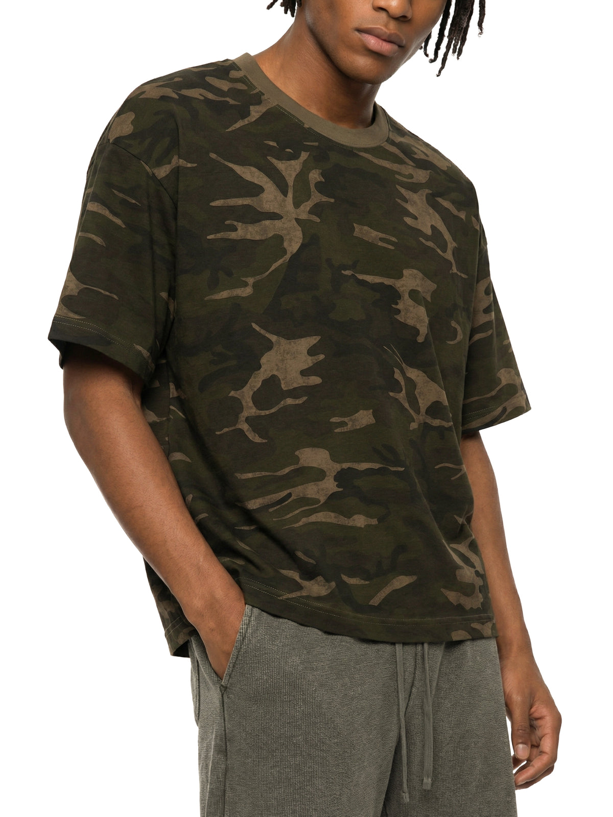 Unisex Camo Boxy T-Shirt with SUBTLE DESIGNS